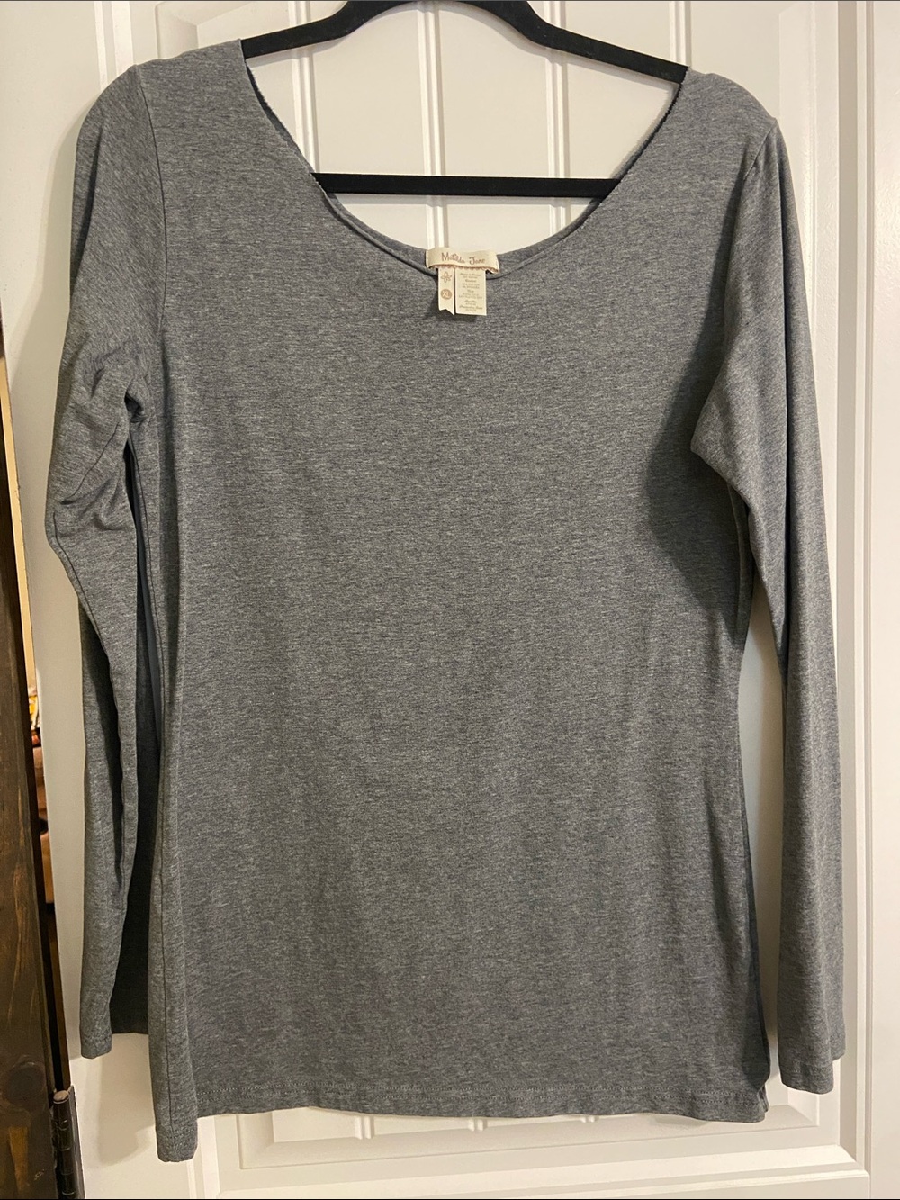 Matilda Jane Gray Long-Sleeve Scoop Neck Top
